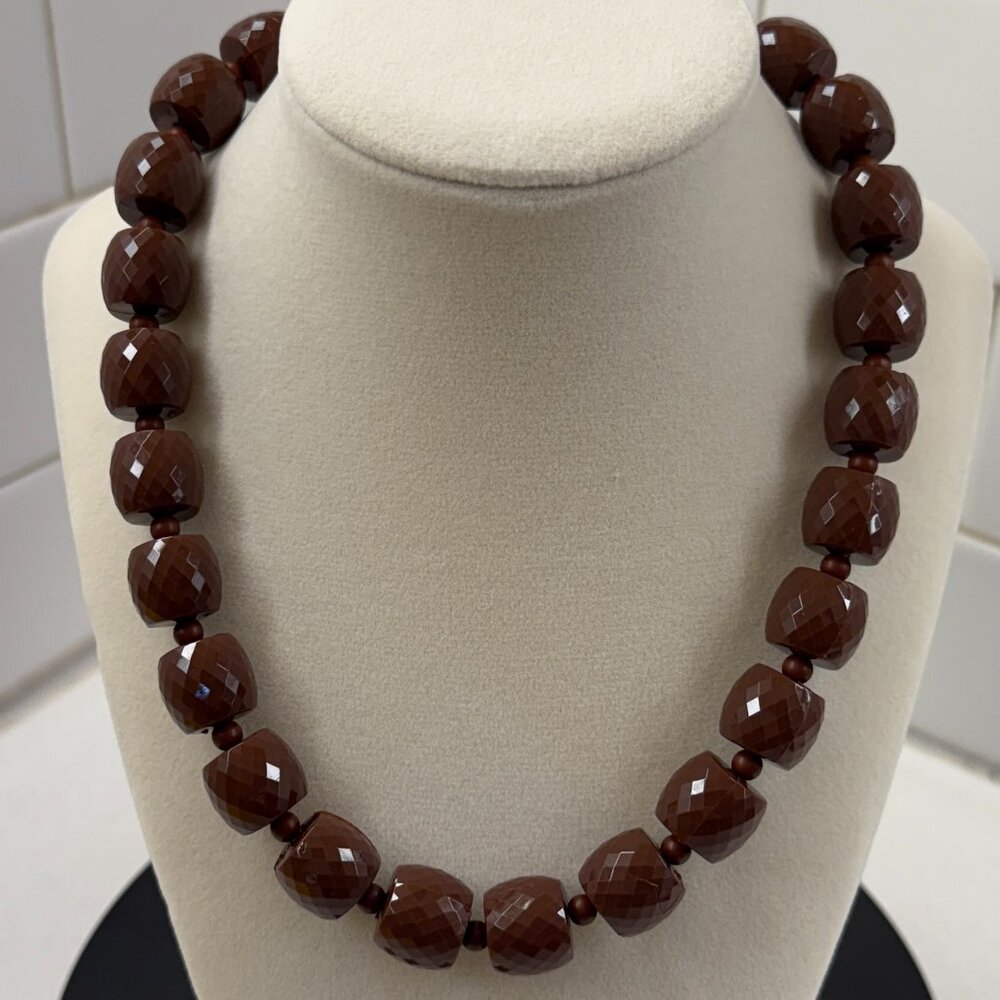 Chocolate Brown Faceted Lucite Beads